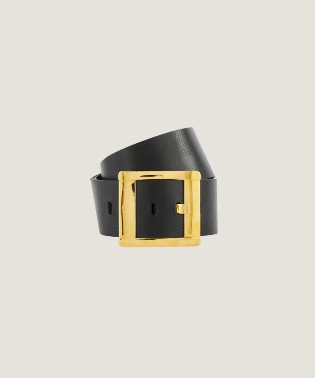 Rodier Cintura fibbia nera opaca larga 6 cm