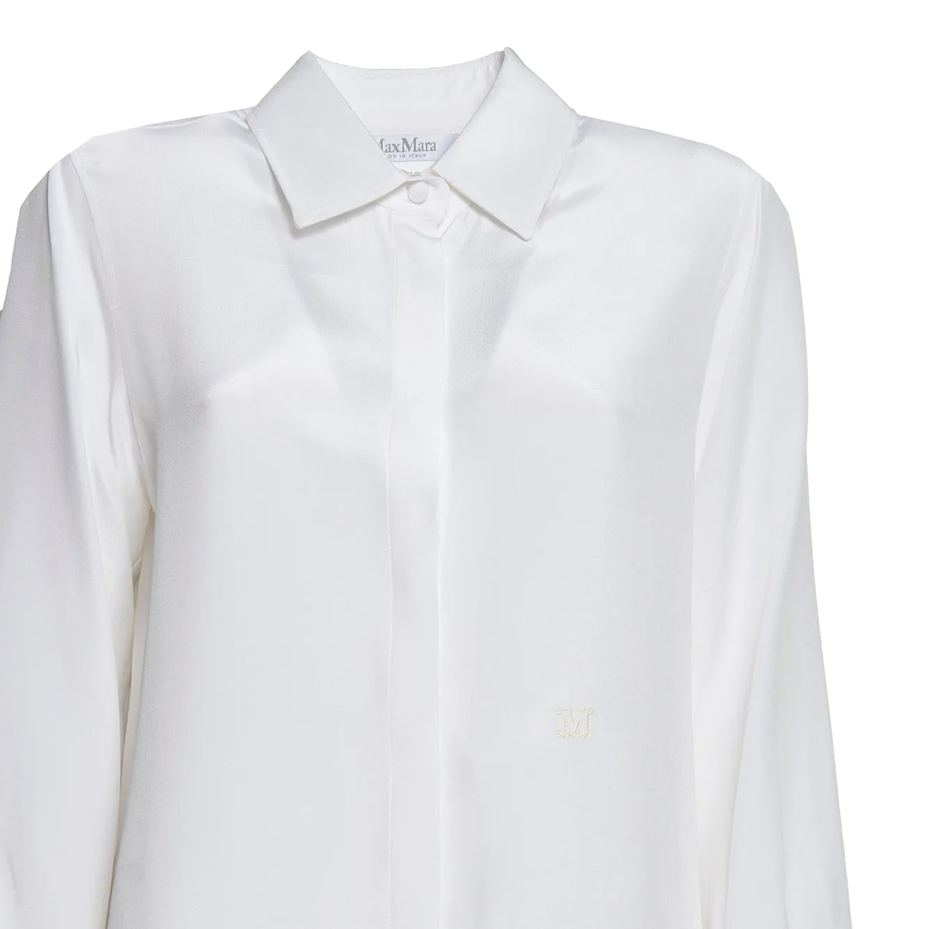 Max Mara Geranio camicia bianca seta donna