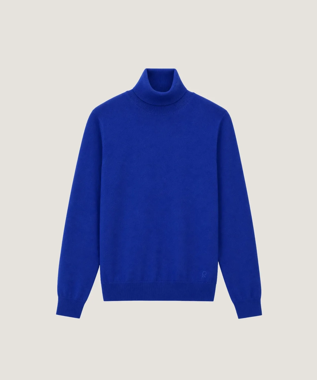 Rodier maglione dolcevita lana merino uomo blu azzurro