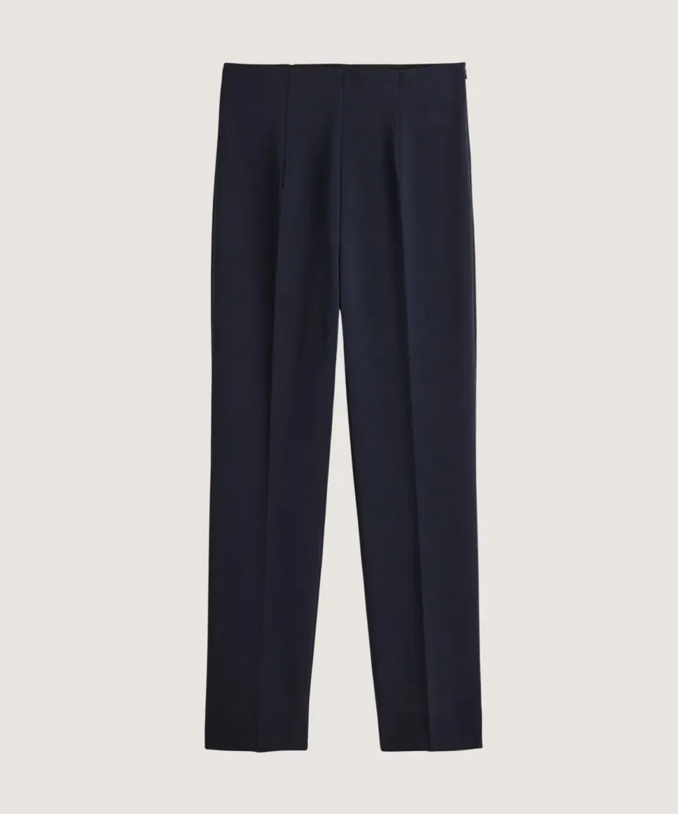 Rodier Pantaloni Sigaretta Vita Alta Blu Navy Donna