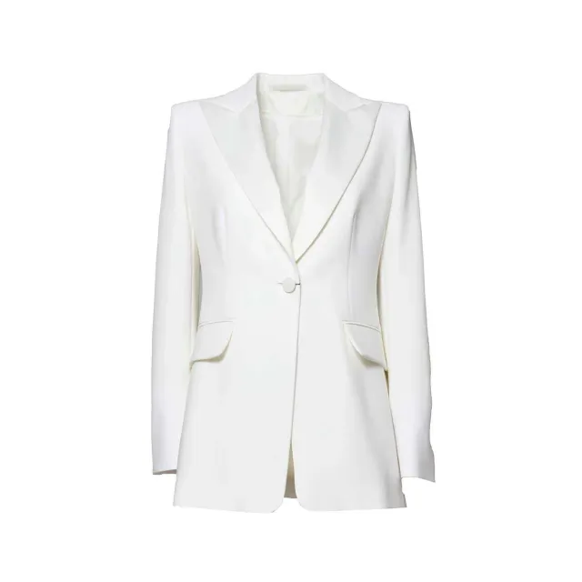 Max Mara Plinio giacca smoking bianco sporco in cady