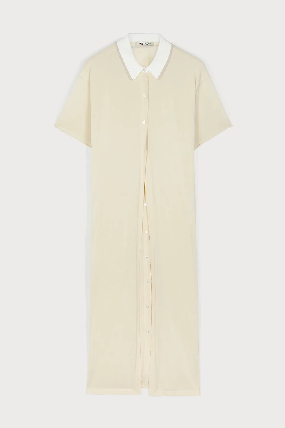 PORTS 1961 Classic Cream Polo Shirt Dress vestito avorio