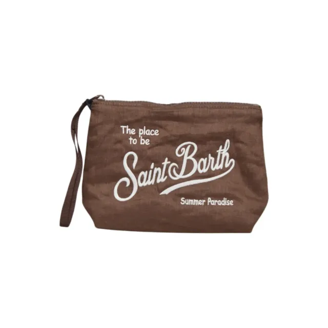 Saint Barth ALI0051 pochette lino marrone UNI