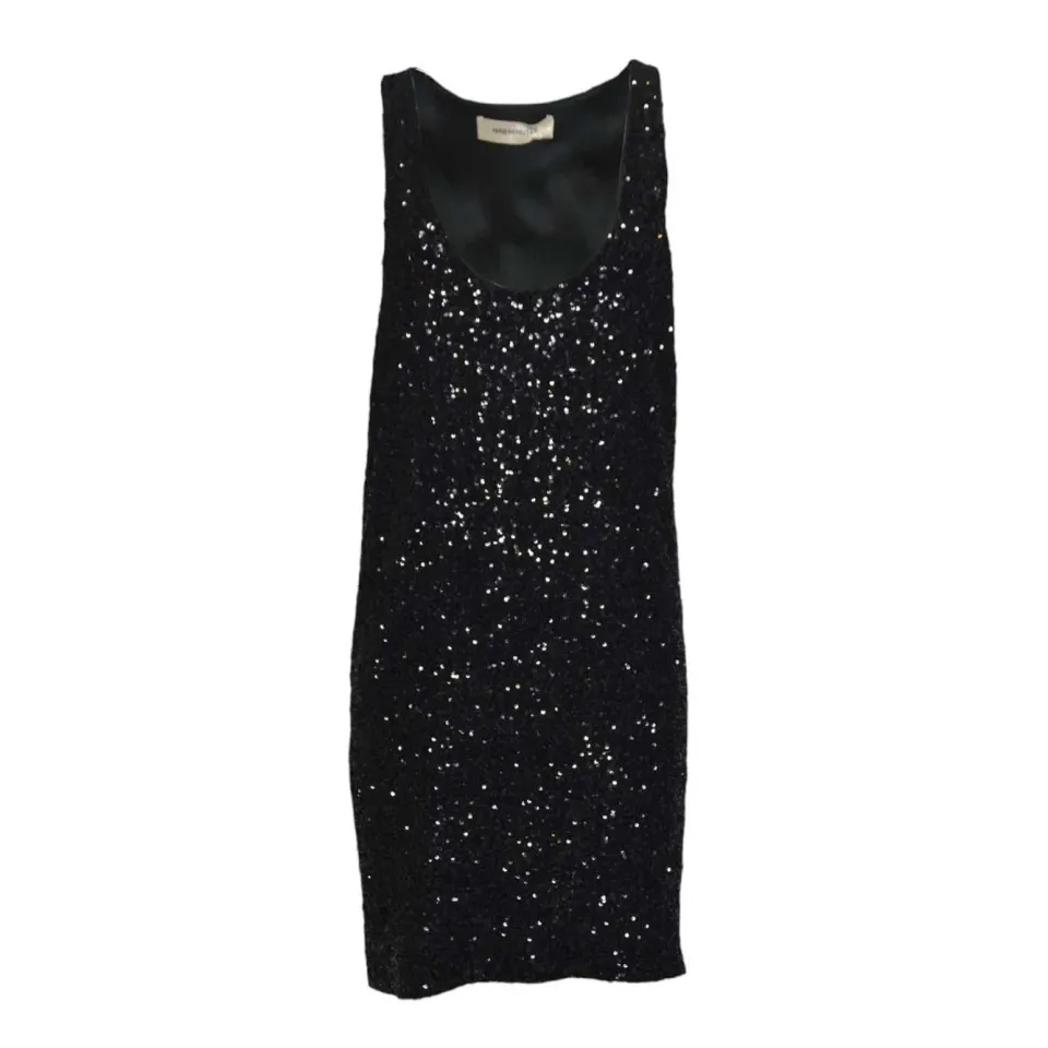 Nine Minutes 25FWNAB0008 Abito nero paillettes corto