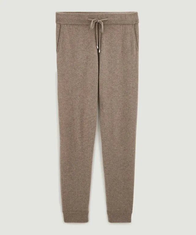Rodier pantaloni jogging cashmere marrone talpa coulisse