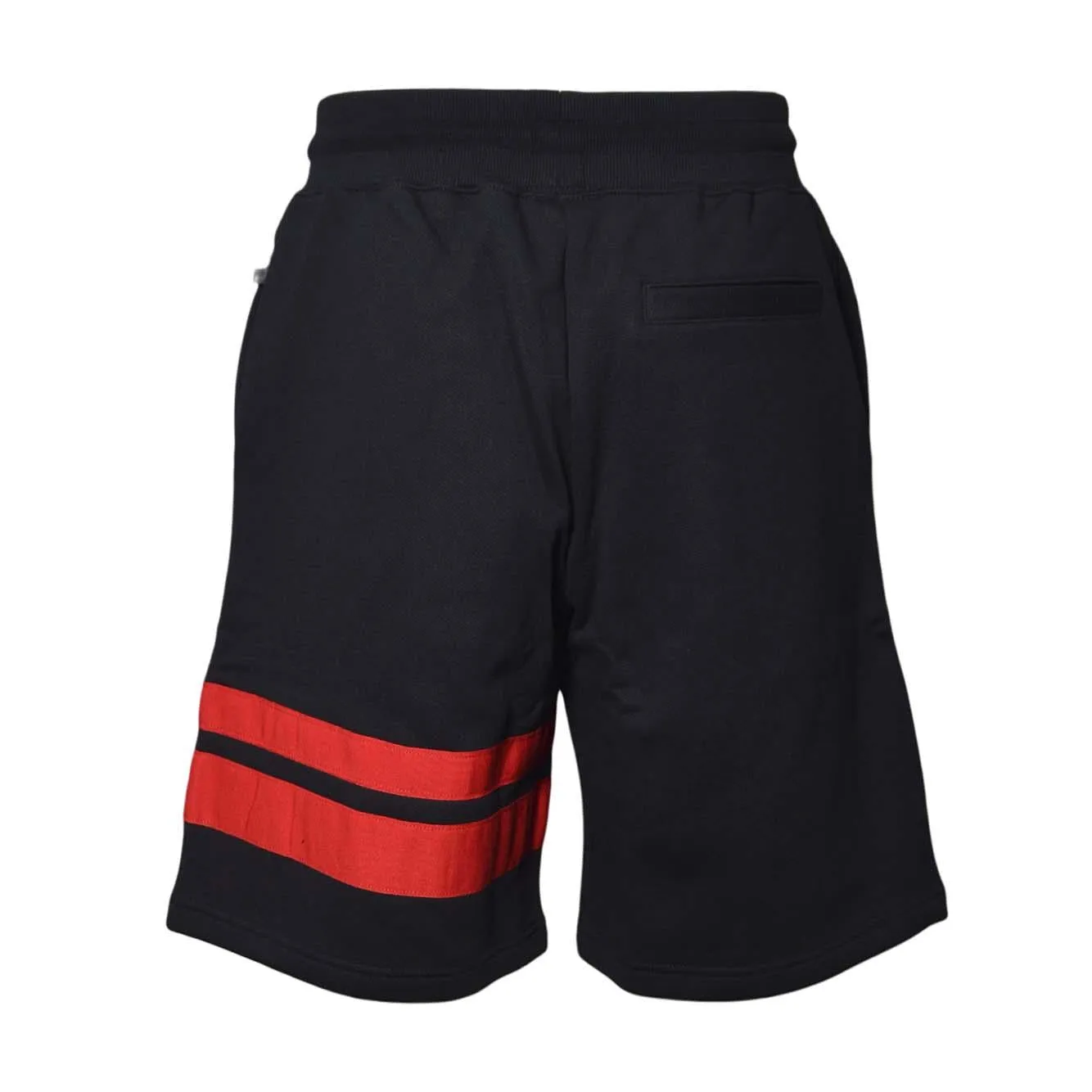GCDS B1XM3101JI0 bermuda felpa nero rosso logo