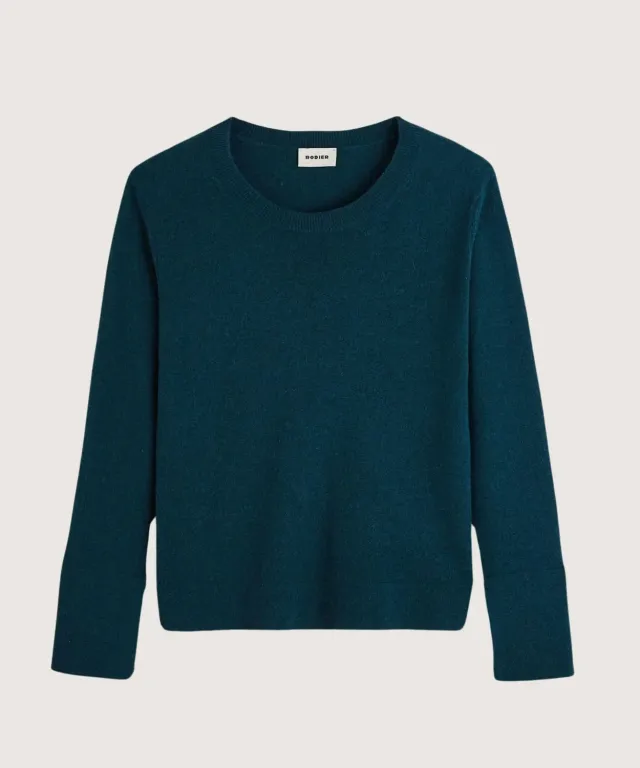Rodier maglione girocollo cashmere verde anatra