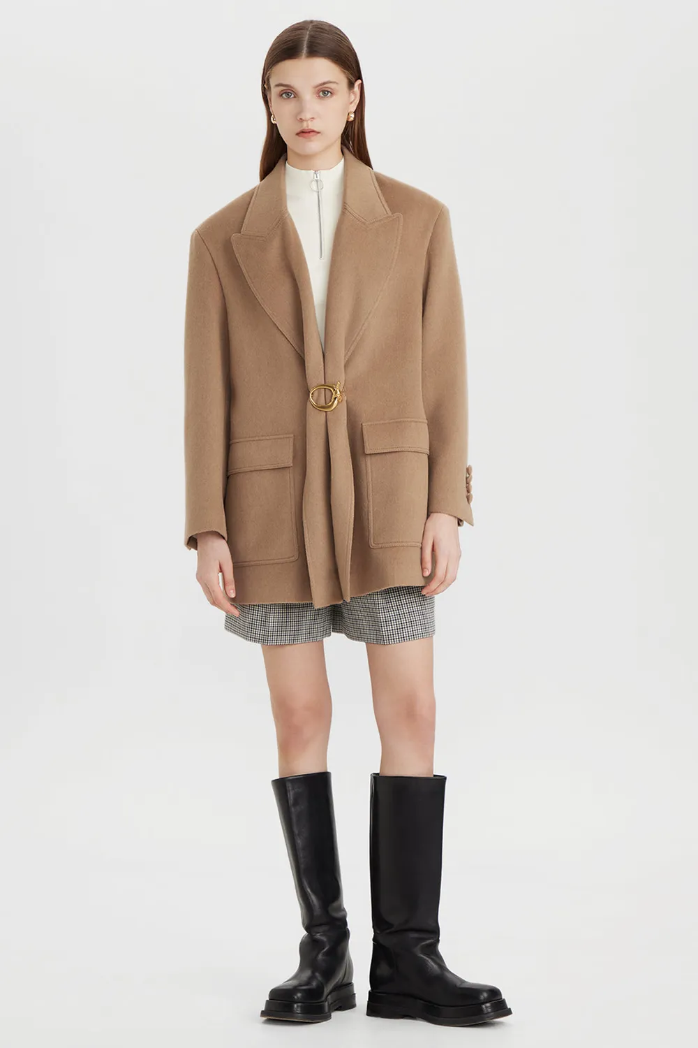 PORTS 1961 jumper viscosa mezza zip avorio