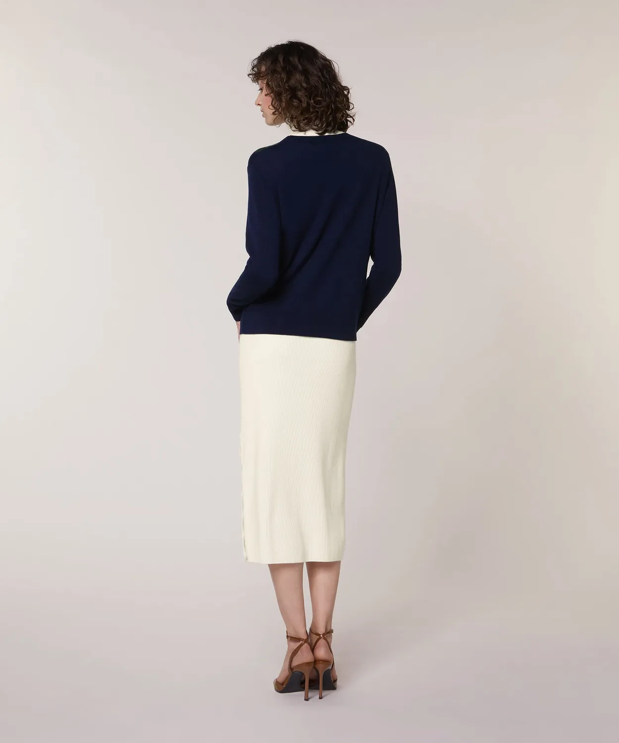 Rodier Maglione jacquard girocollo maglione blu navy L