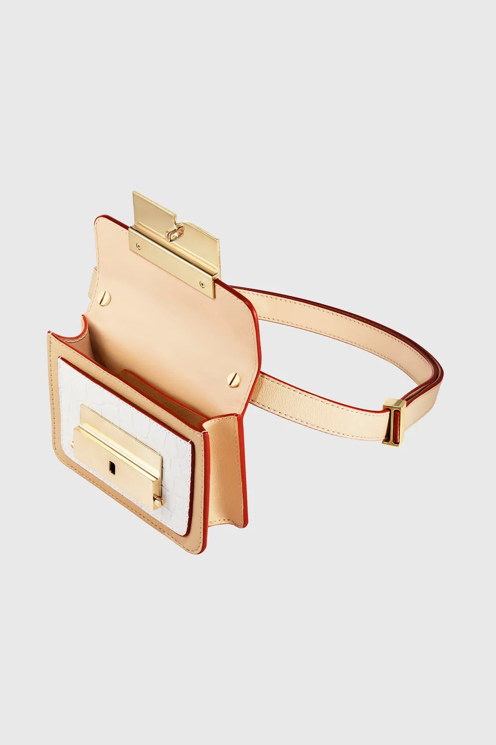 Ports 1961 Anika borsa bianca pelle box tracolla
