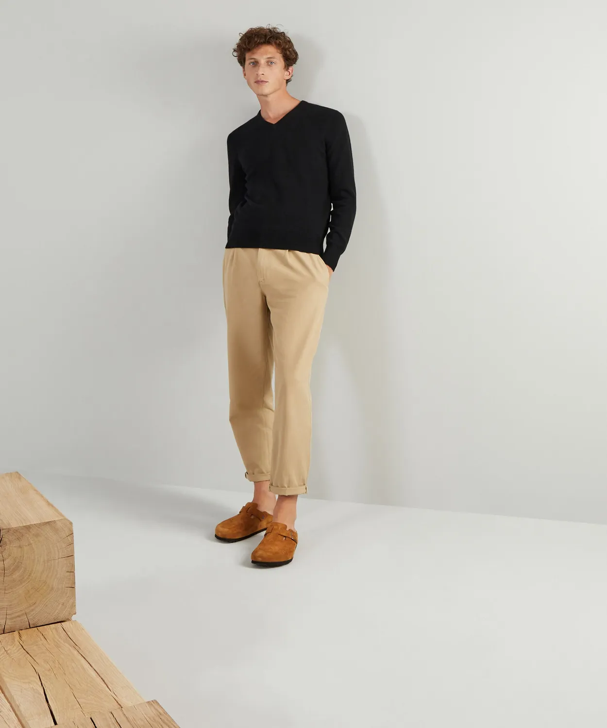 Rodier Maglione Scollo V Cashmere Uomo Nero Elegante