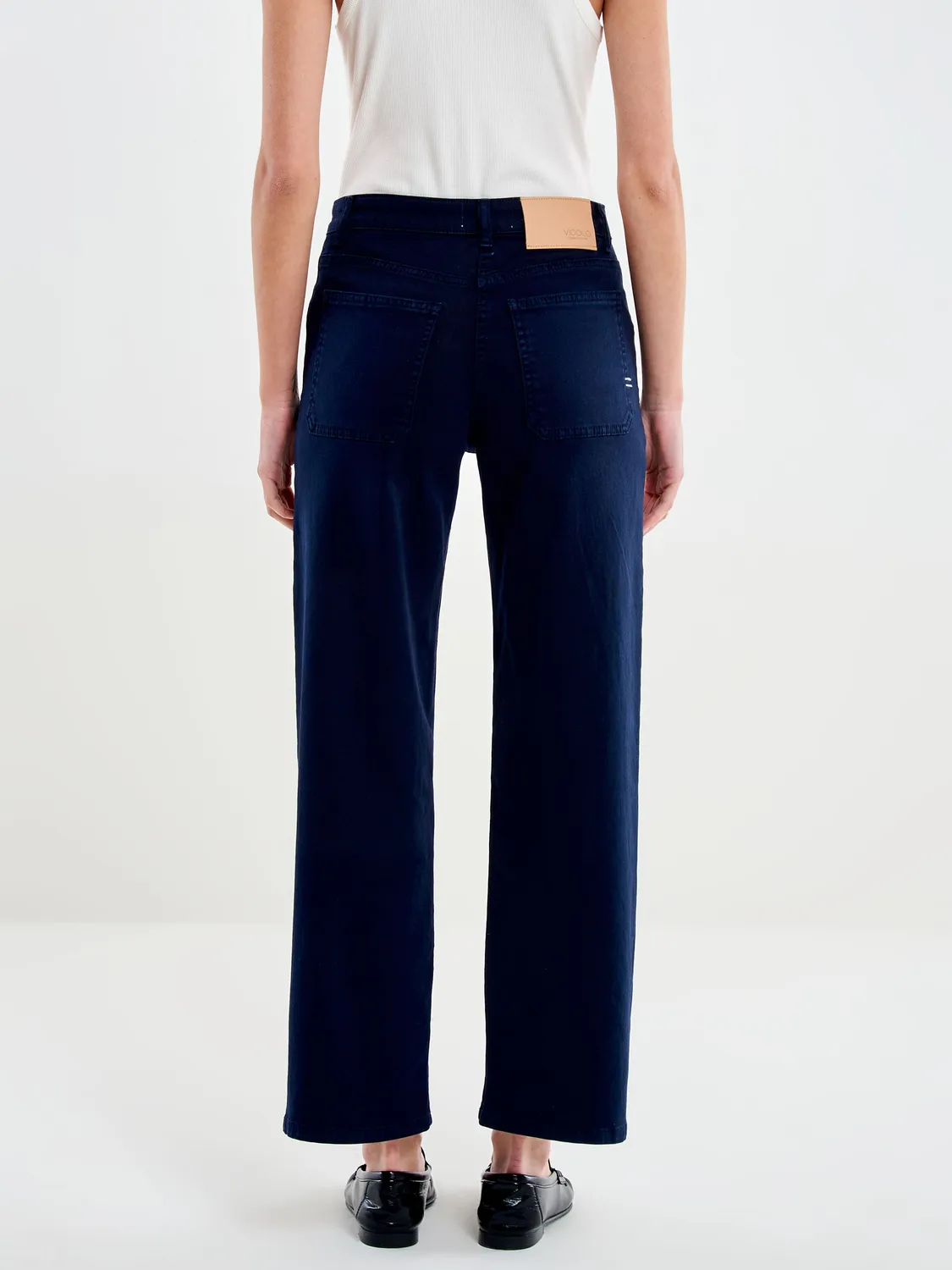 Vicolo Jeans Selene Blu jeans dritti cropped blu scuro
