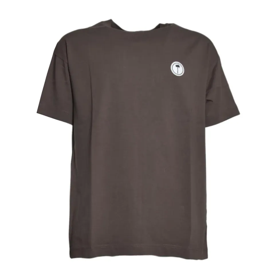 Palm Angels PMAA109S26JER00B t-shirt marrone logo