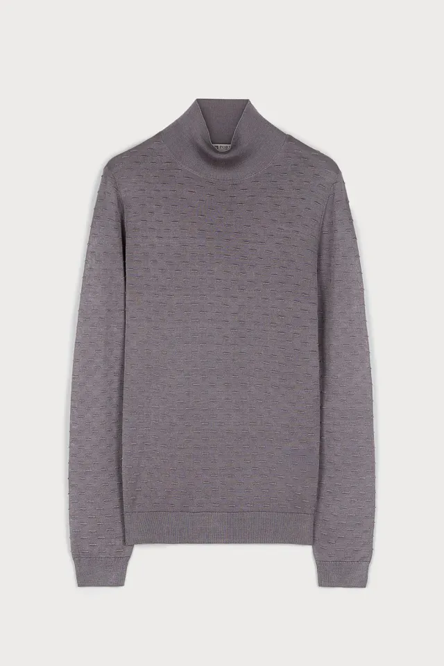 Ports 1961 PW425KFT03 maglione dolcevita marrone tè in seta