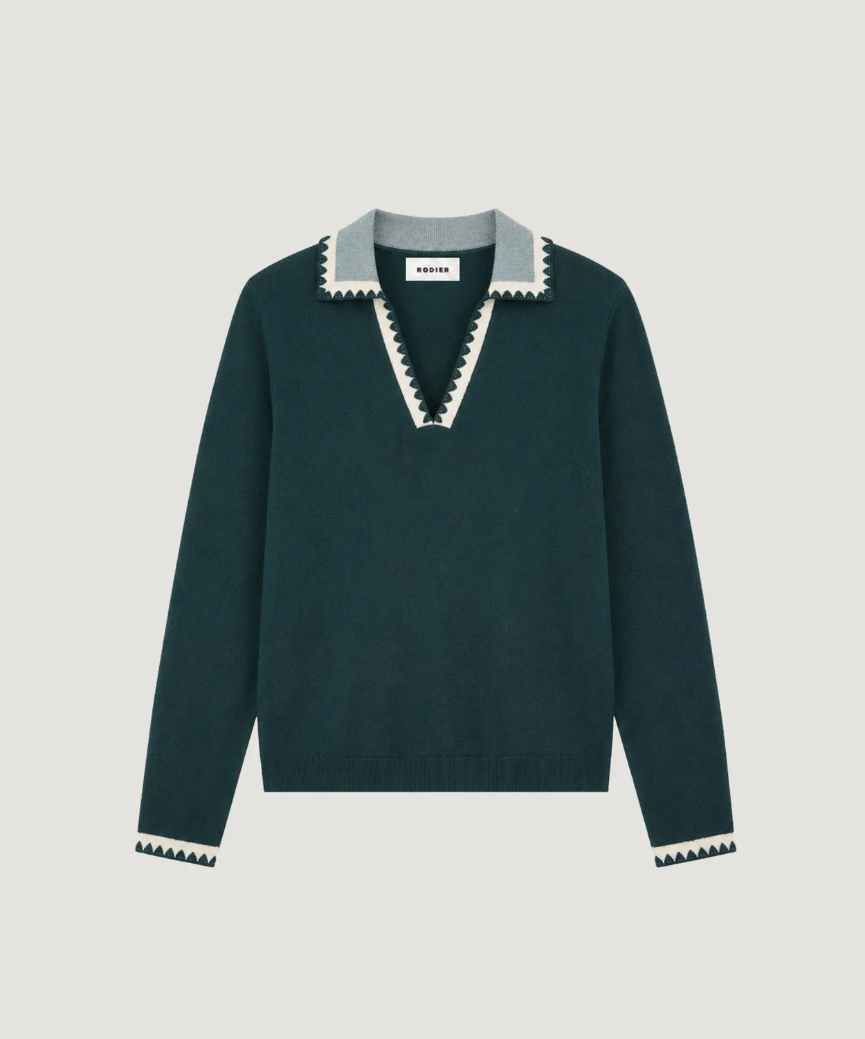 Rodier Maglione polo maglia verde anatra