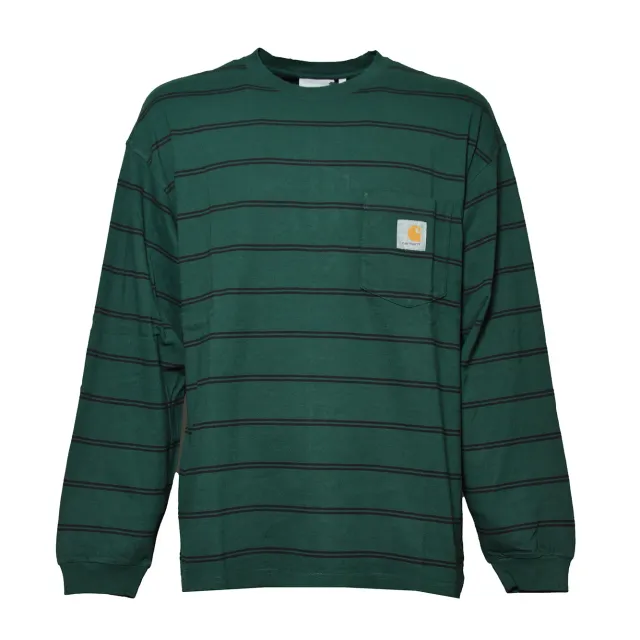 Carhartt WIP I037271 t-shirt manica lunga verde taschino