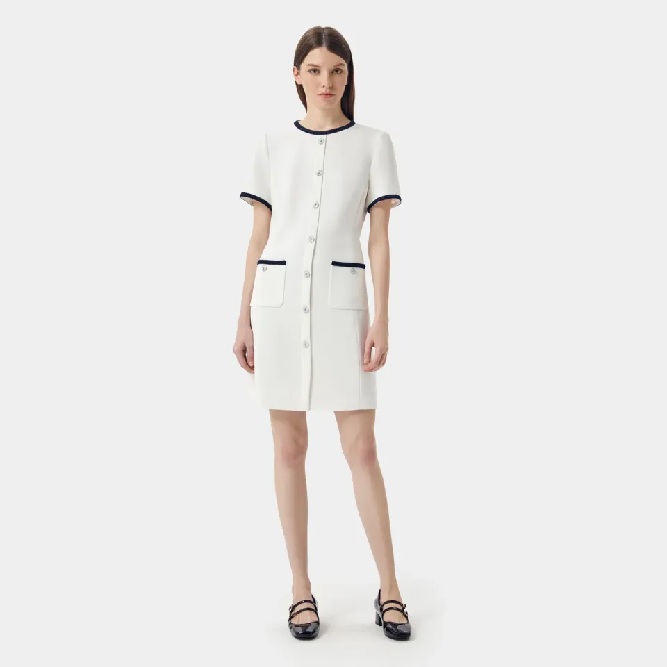 PORTS Midi Dress abito avorio tasche 4