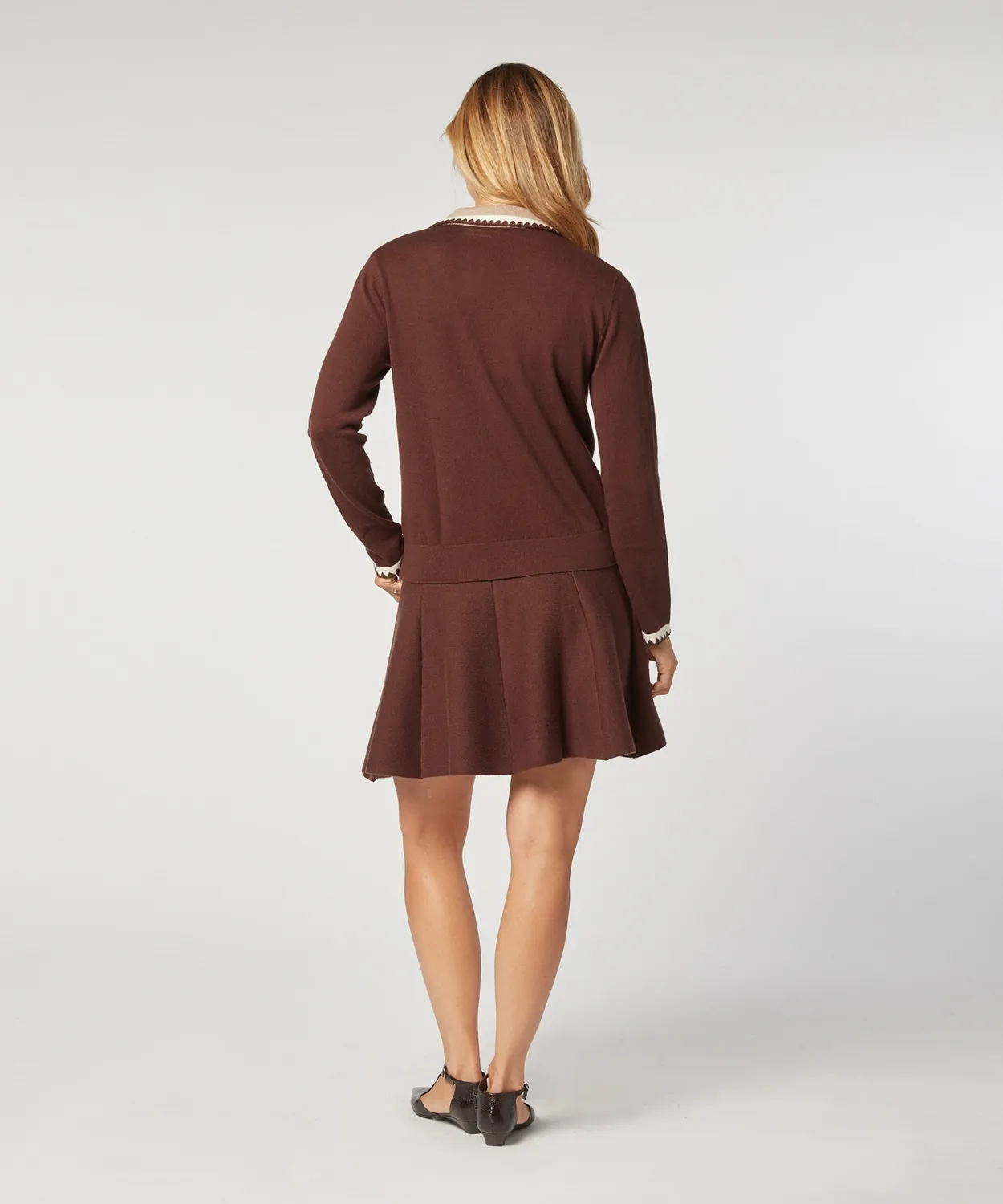 Rodier Maglione Polo Donna Maglia Fine Marrone