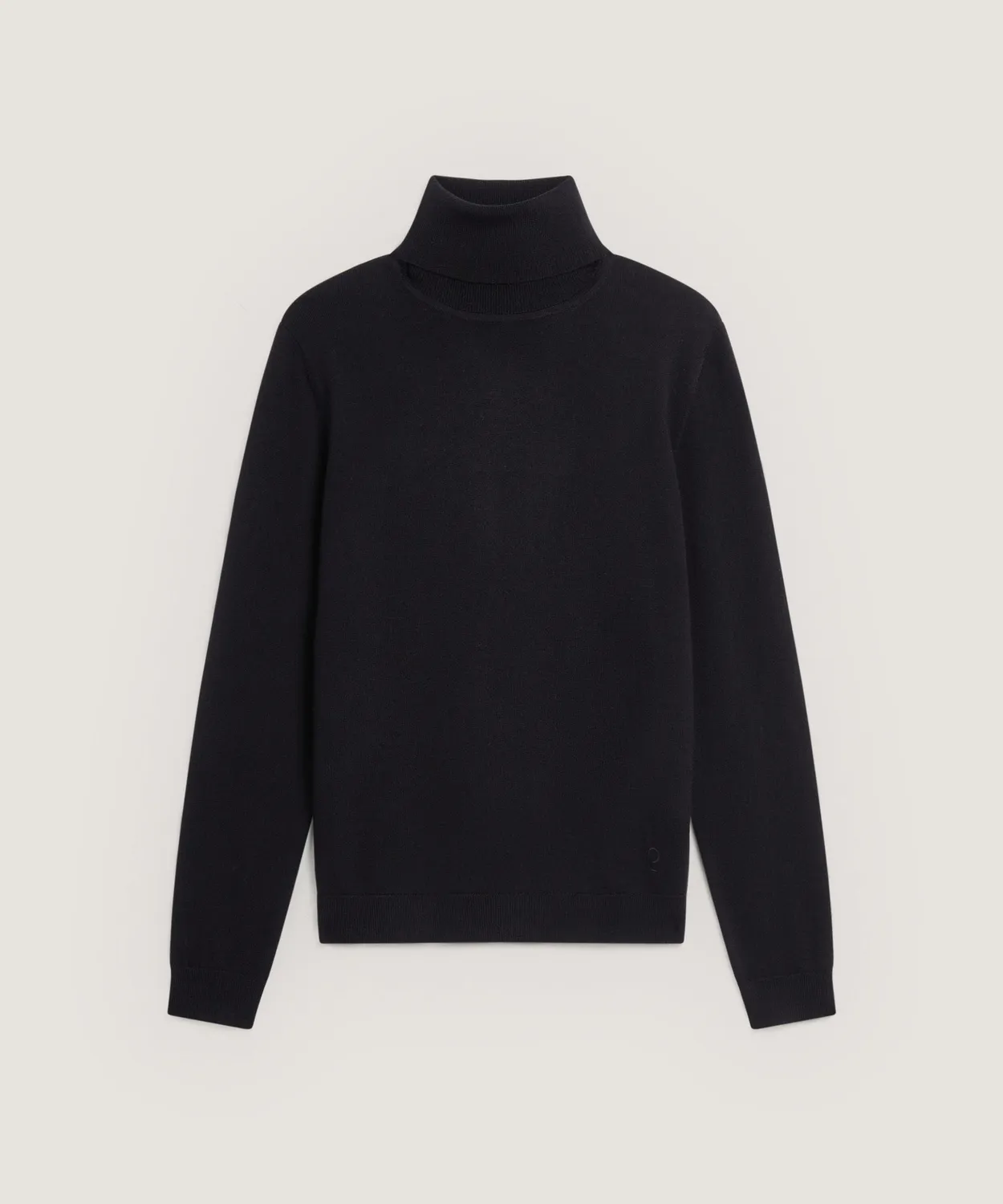 Rodier maglione dolcevita merino nero maglia 12