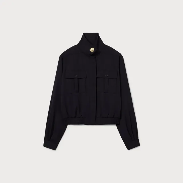 PORTS Compact Wool bomber blu navy lana
