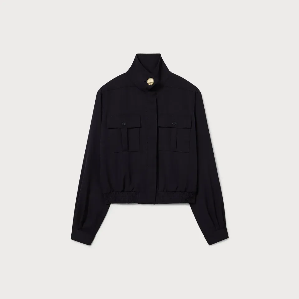 PORTS Compact Wool bomber blu navy lana