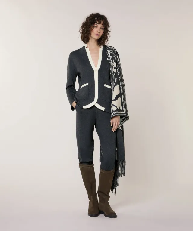 Rodier Giacca Maglia Double Face Grigio Scuro V