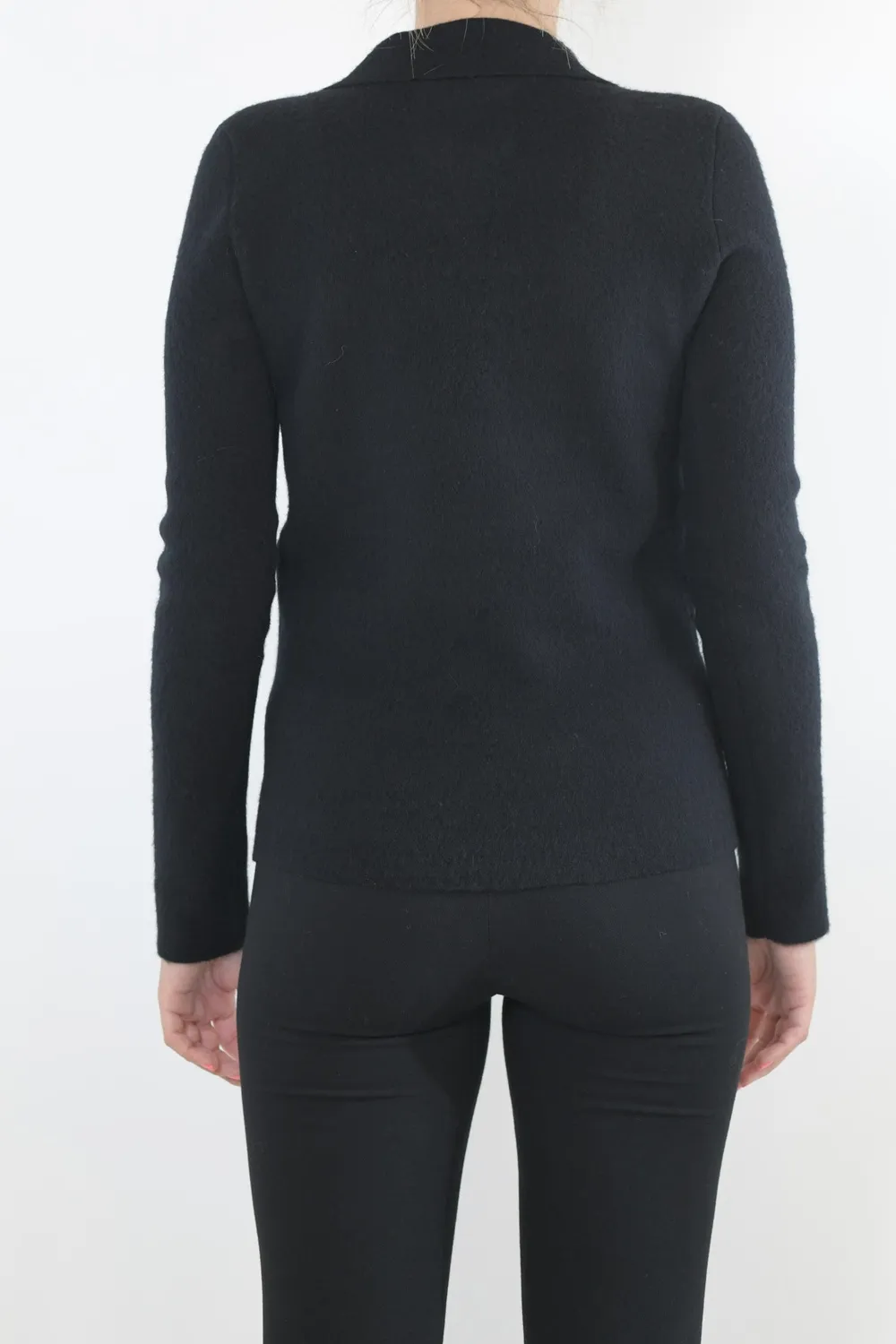 Jil Sander polo maglia lana vergine nera 34 36