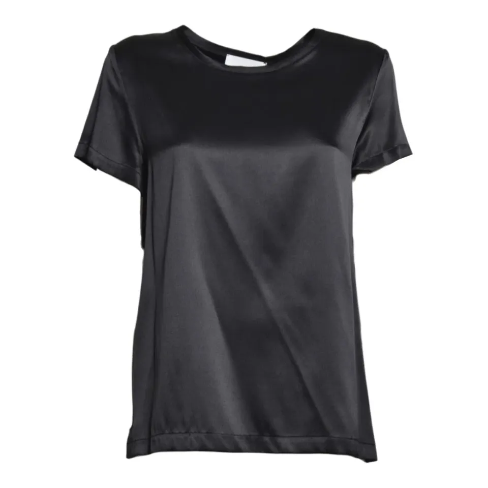 Solotre M1AB0173 t-shirt seta nera