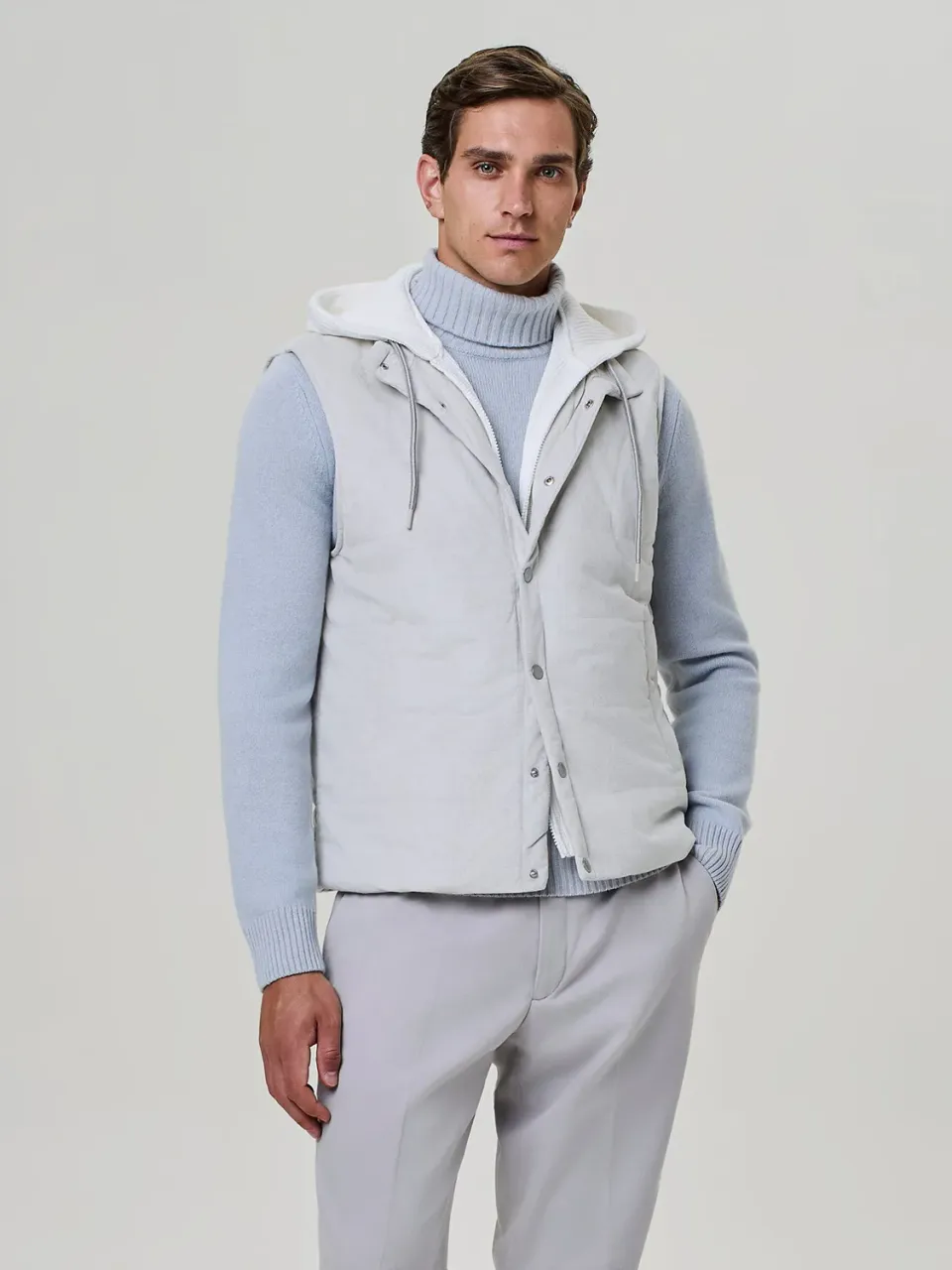 Paul Taylor smanicato suede ghiaccio pettorina maglia