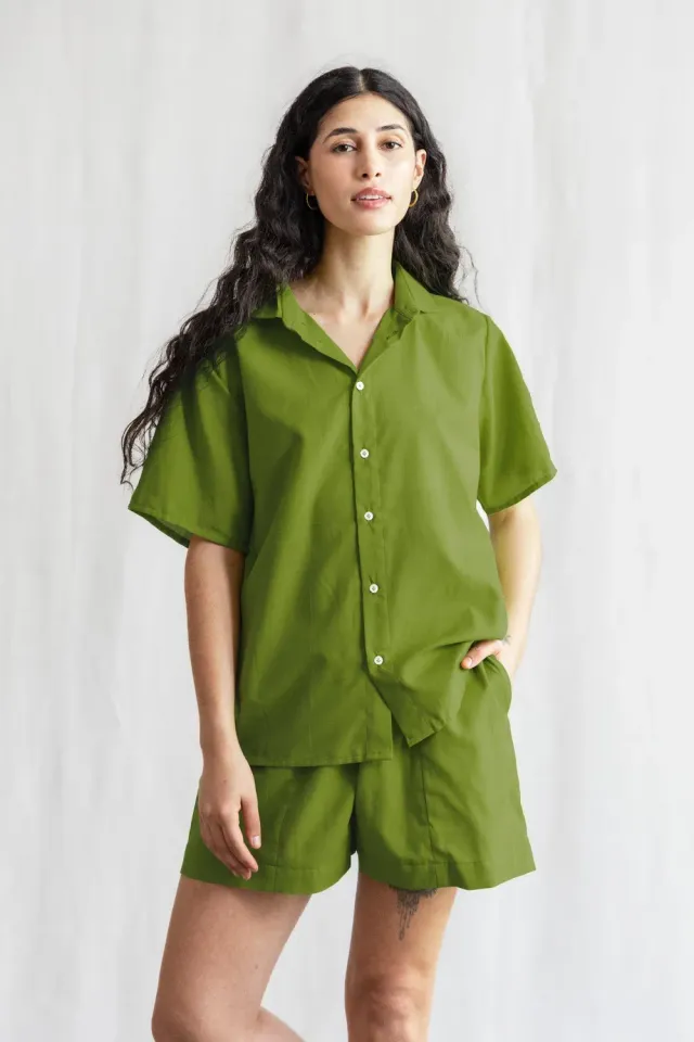 Jyoti Fair Works Nehani Basil camicia cotone unisex