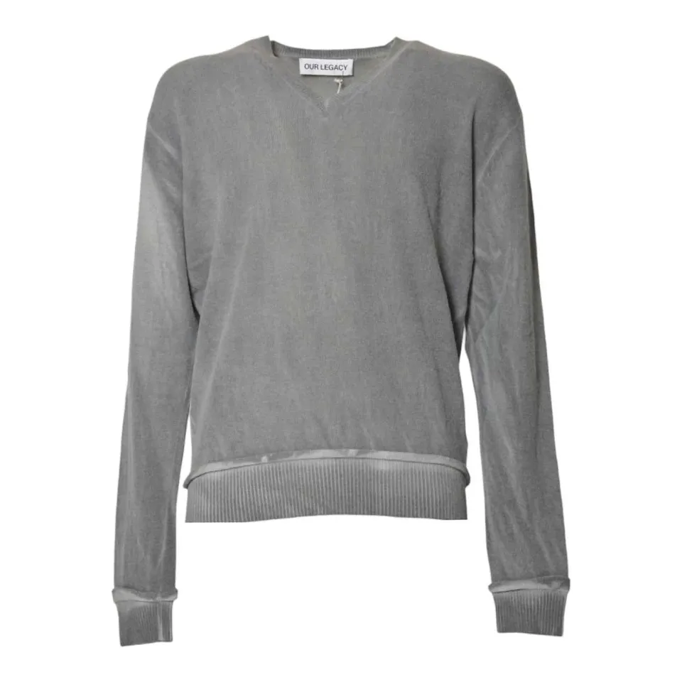 Our Legacy M4253PGS maglia scollo V grigia 50 lana