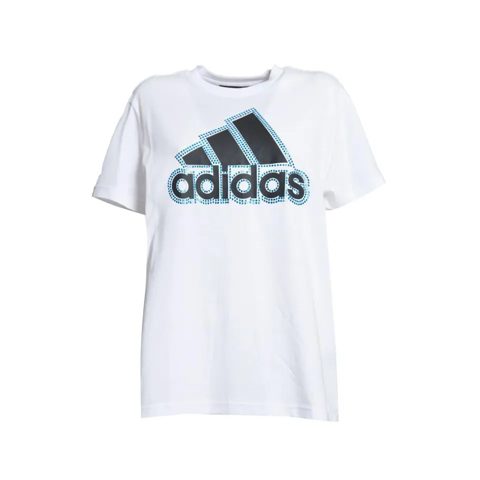 Caban Romantic x Adidas CBTSHIRT1 t-shirt donna bianco azzurro cotone