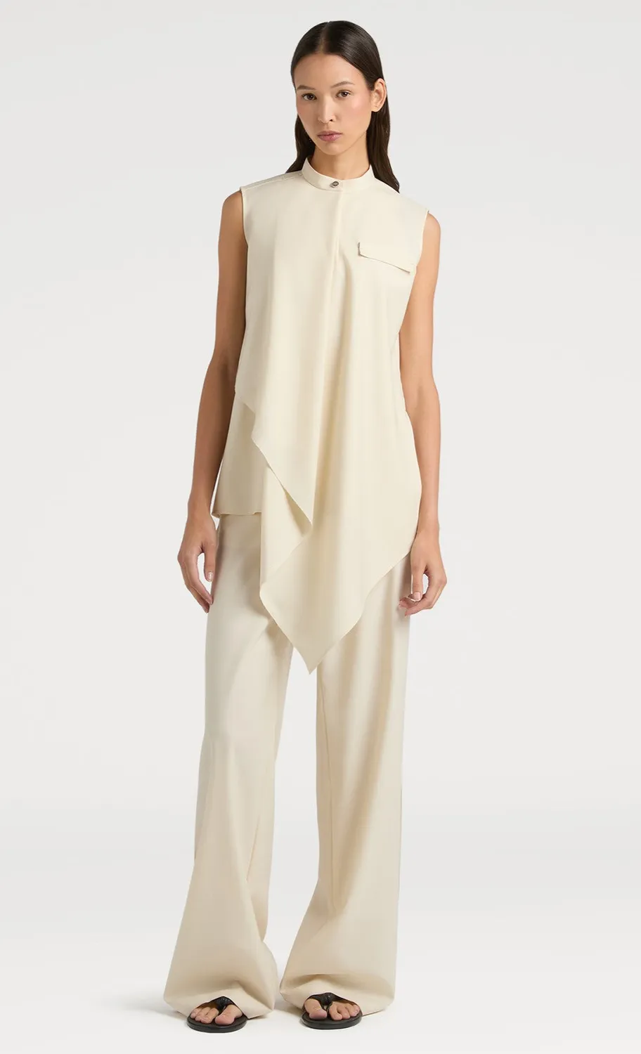 Ports 1961 Sumptuous Wool Trousers pantaloni avorio lana