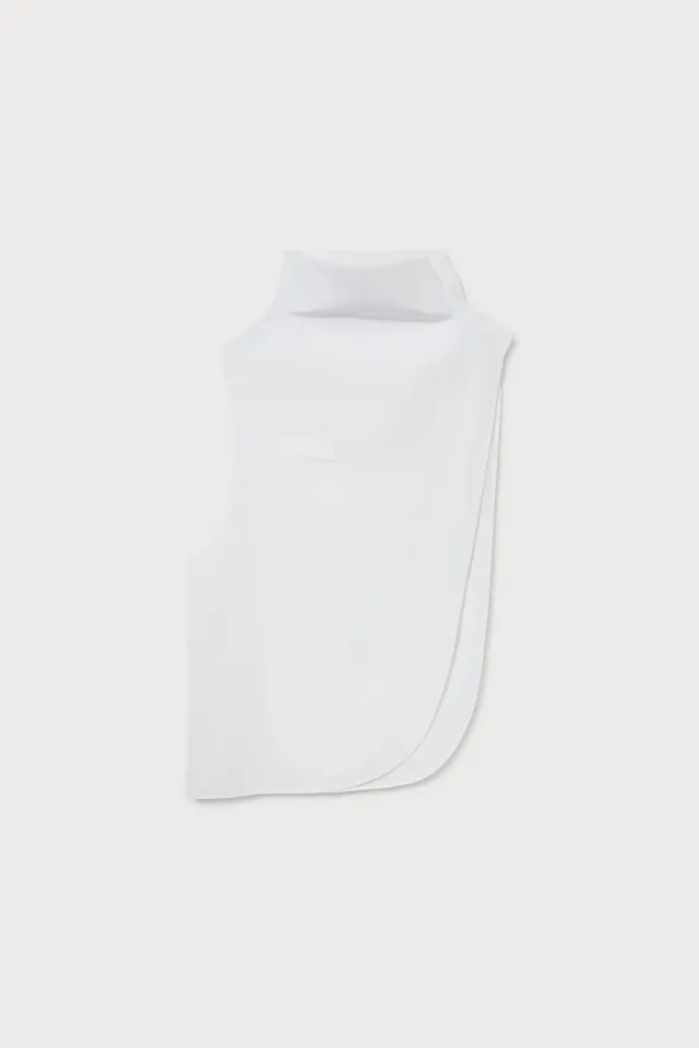 PORTS Cotton Asymmetric gilet bianco ottico