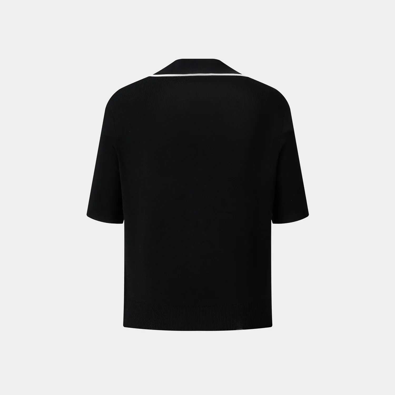 Ports camicia knit nera profili bianchi maglia