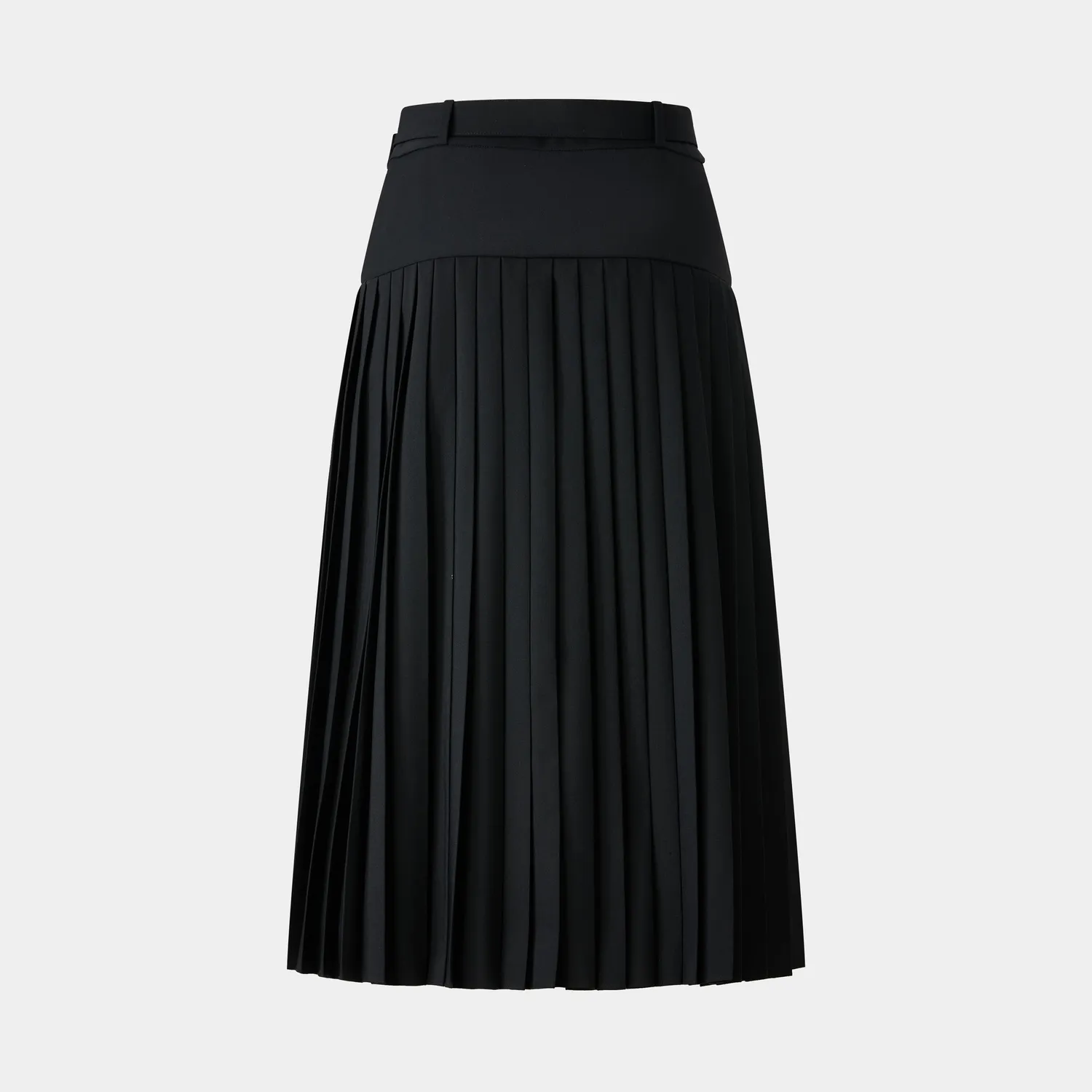 PORTS SS26 gonna midi plissettata nera con cintura
