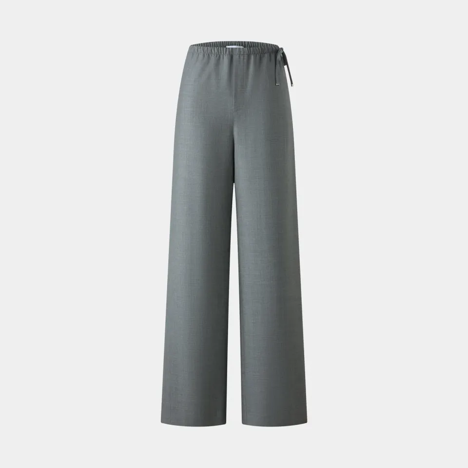 PORTS pantaloni palazzo drawstring grigi vita elasticizzata