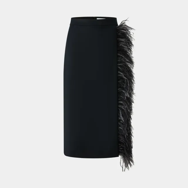 PORTS Black Side Feather gonna nera piume