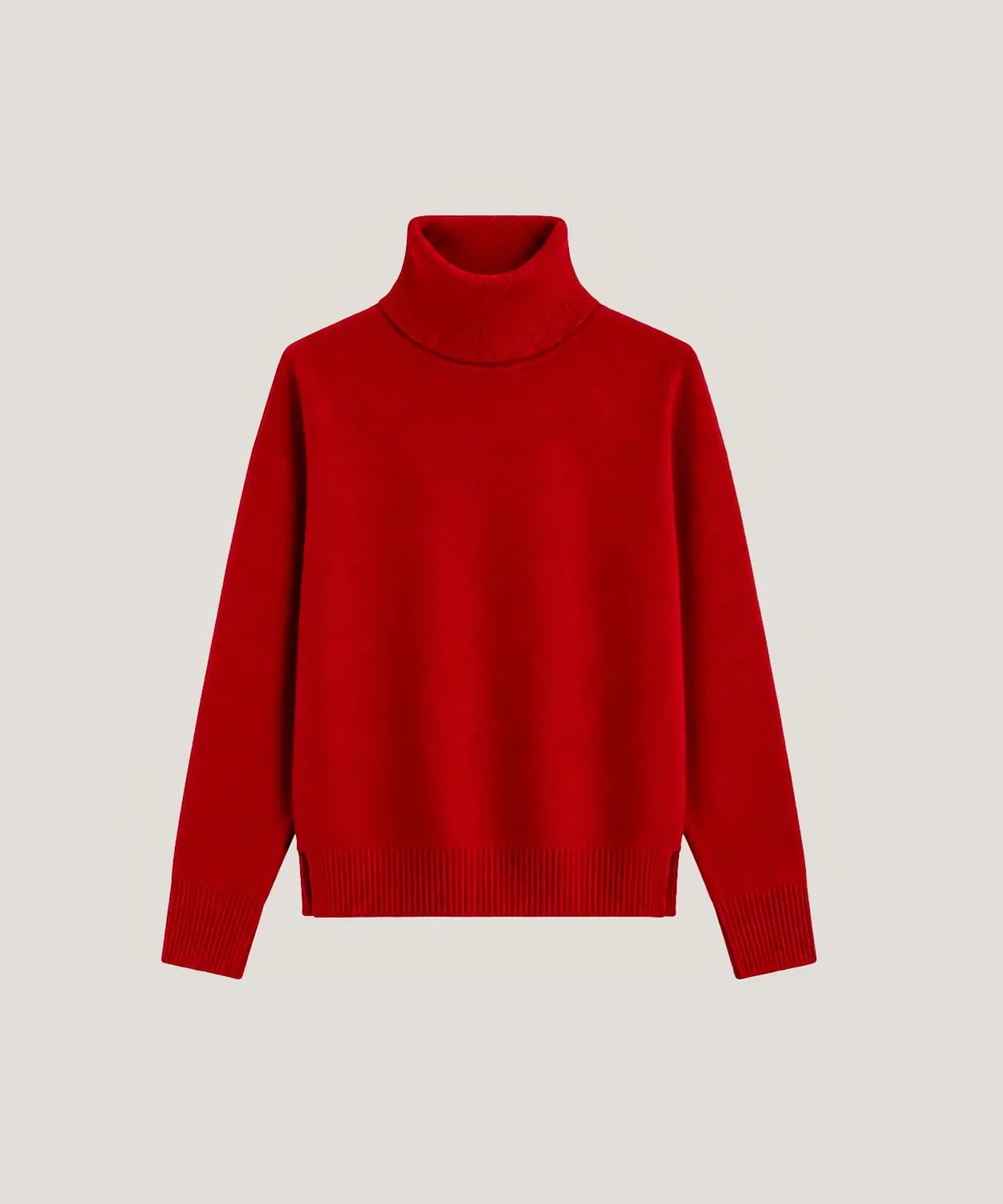 Rodier Maglia Dolcevita Cashmere Rosso 100% Cashmere