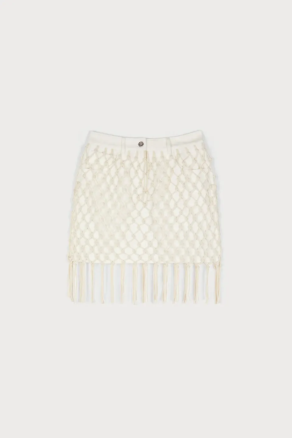 PORTS 1961 Weaving gonna denim bianca estiva