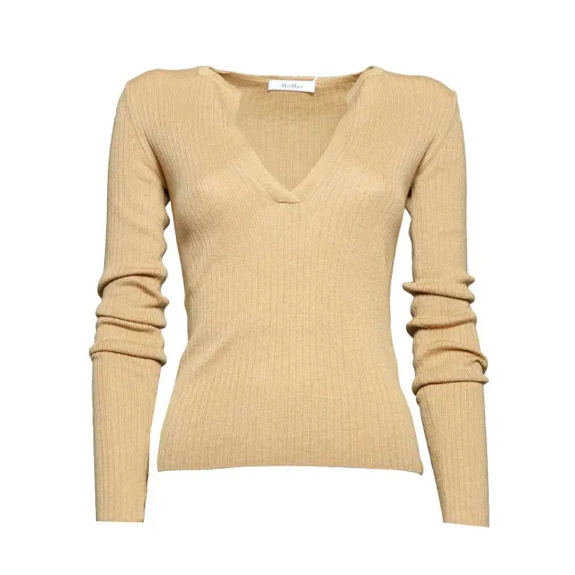 Max Mara Urlo pullover cammello L in seta cashmere