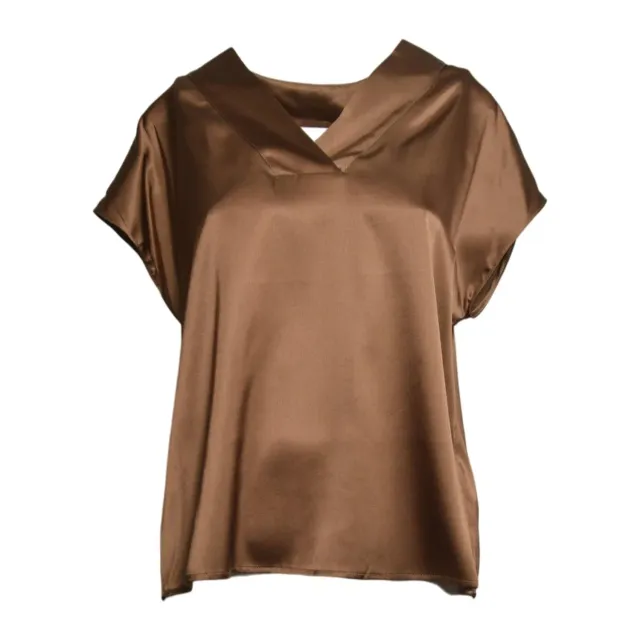 Solotre M1AB0091 t-shirt seta cioccolato taglia 40