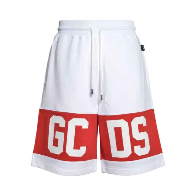 GCDS Z0MLQL228F004 bermuda bianco rosso
