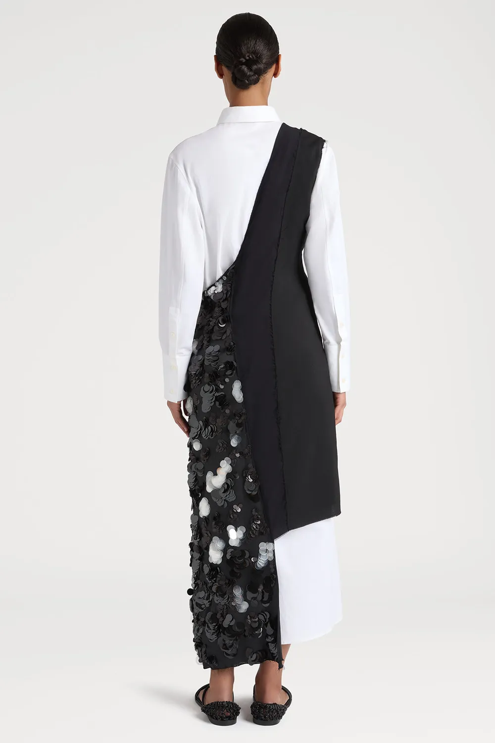 PORTS 1961 PW225DSS02 abito monospalla paillettes nero