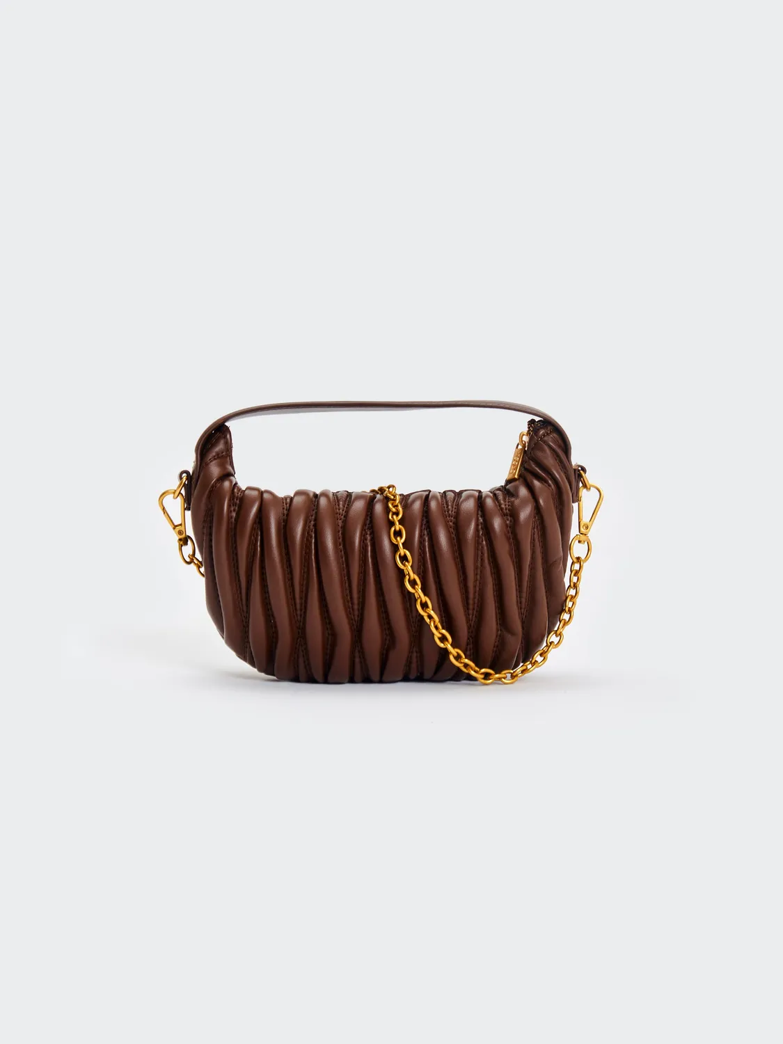 Vicolo Borsa Croissant Matelassé Moka Puffy Tracolla