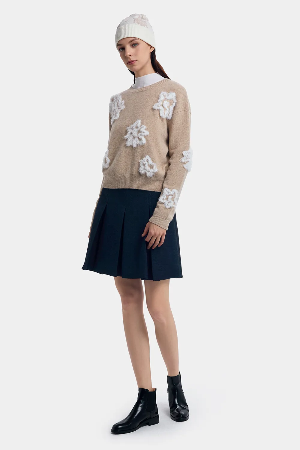 PORTS Alpine Flora Knitwear maglione khaki yak
