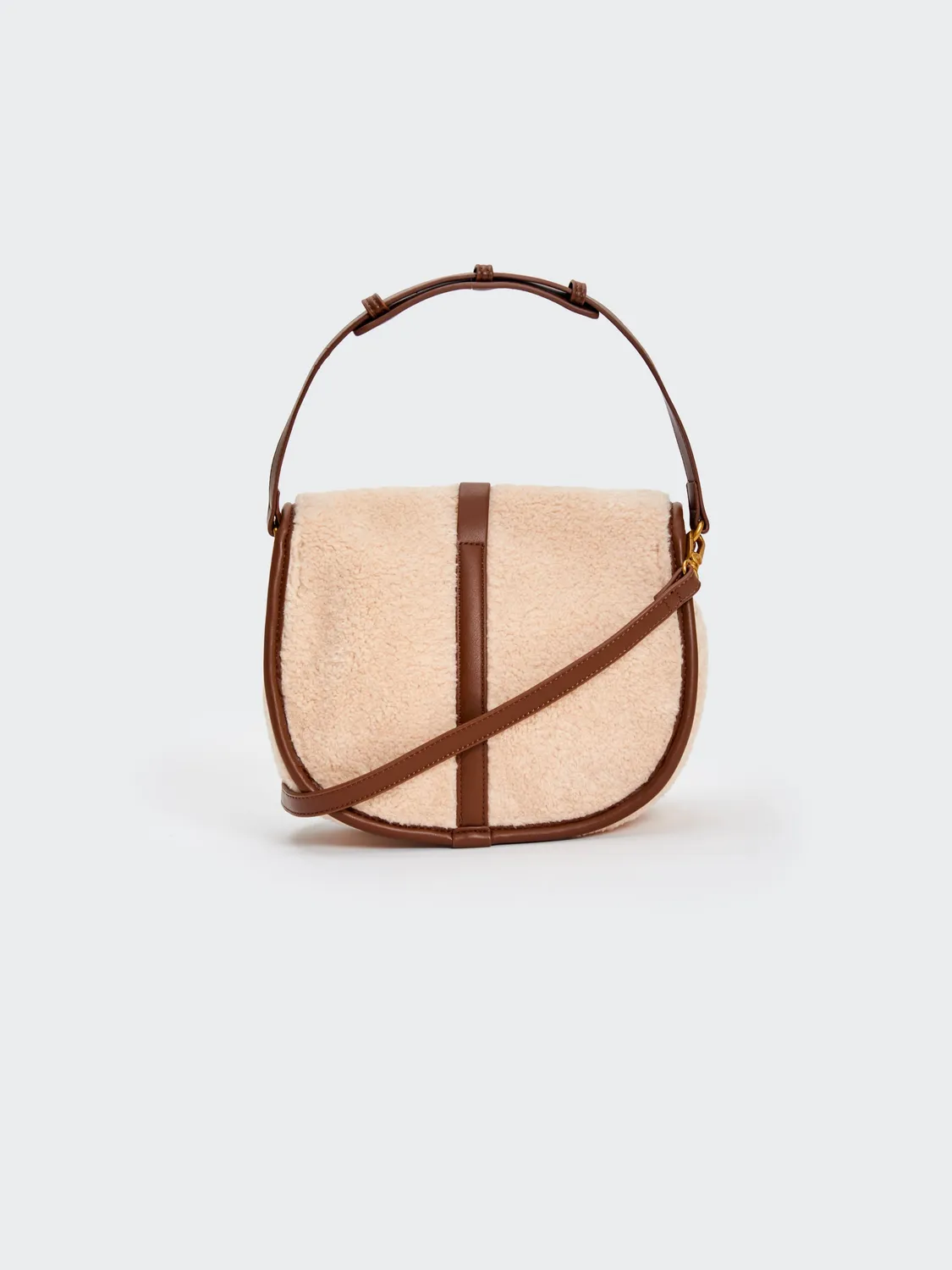 Vicolo Winnie Hobo borsa teddy beige mezza luna
