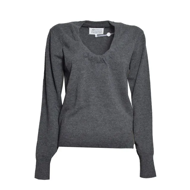 Maison Margiela maglia S51HL0055M13302 girocollo grigia