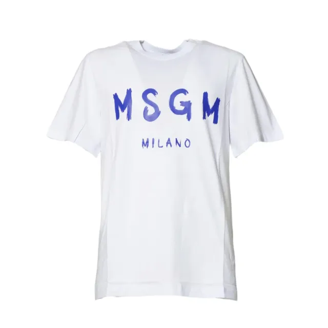 MSGM 3440MM510237002 T-shirt Cotone Bianco Blu XL