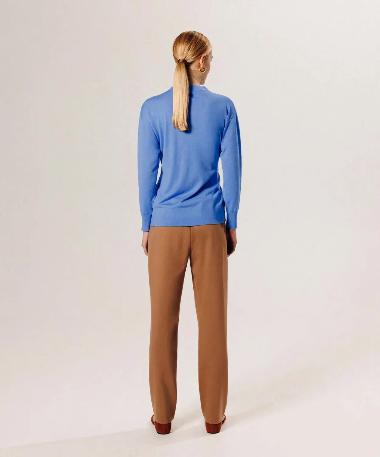 Rodier avvolgente maglione lana merino blu orizzonte